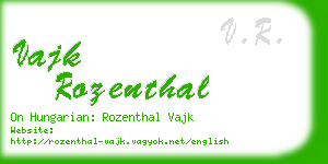 vajk rozenthal business card